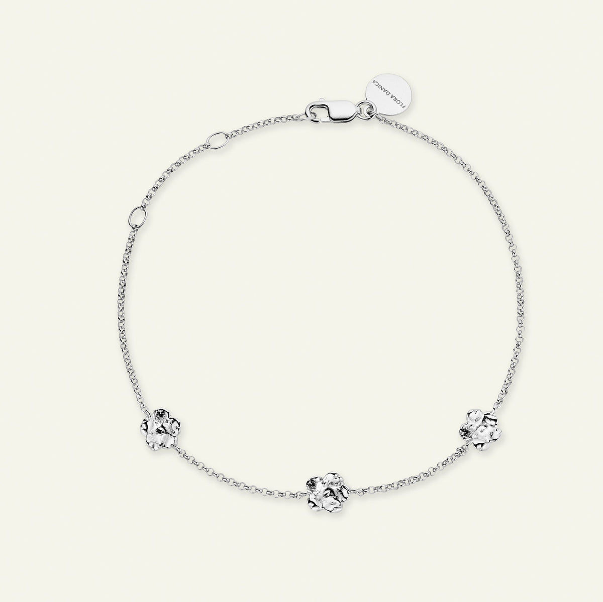 Forglemmigei blomst, Armbånd Sølv, justerbar lengde