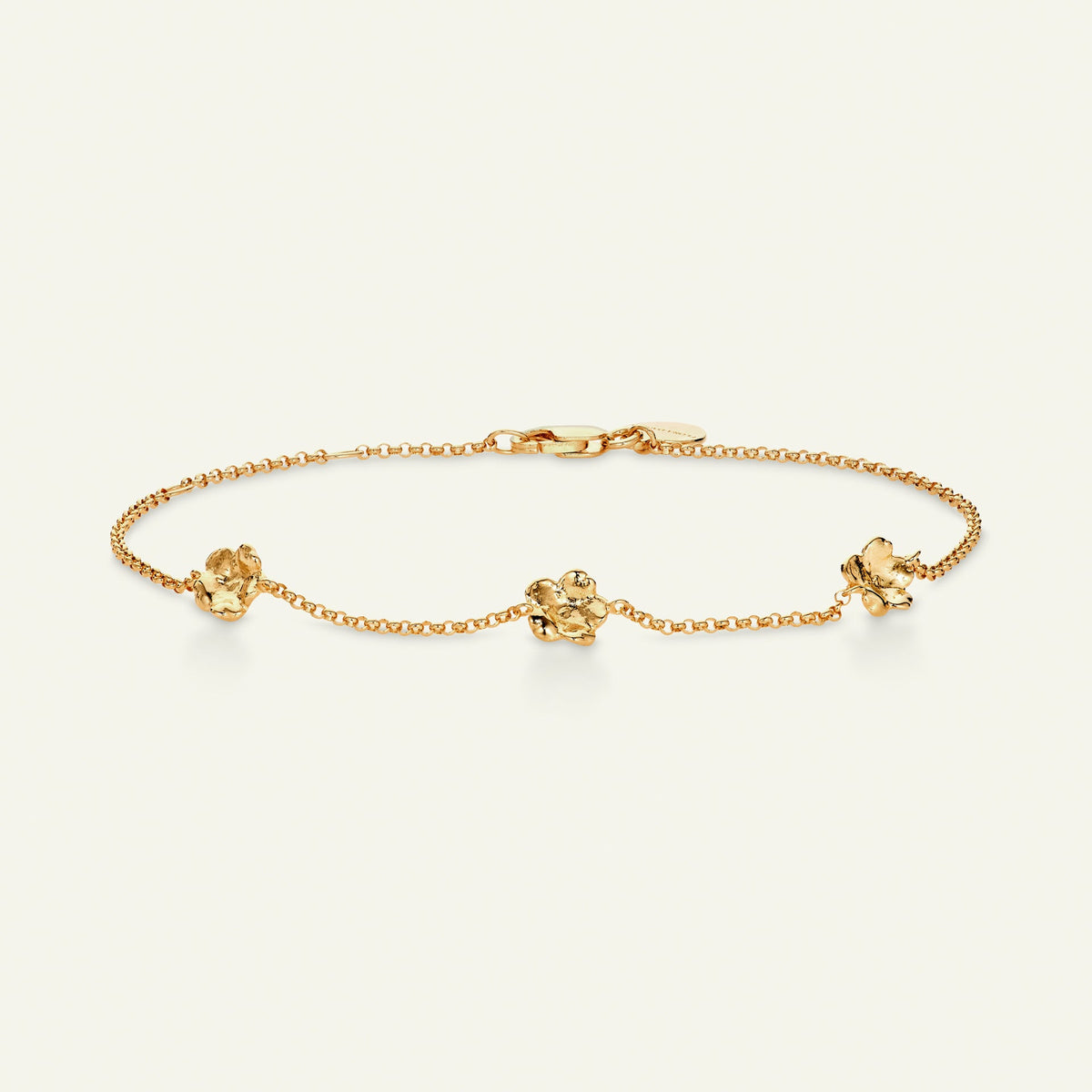 Forglemmigei blomst, Armbånd Forgylt, justerbar lengde