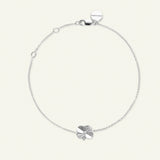 Firkløver armbånd sølv, justerbar lengde