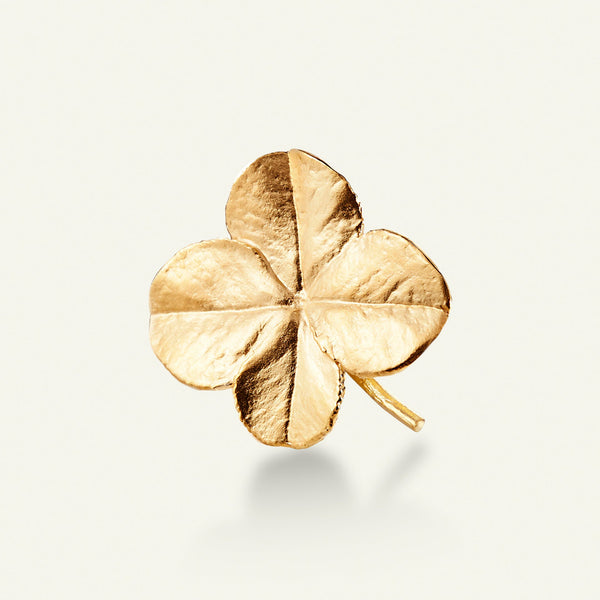 Firkløver brosje forgylt