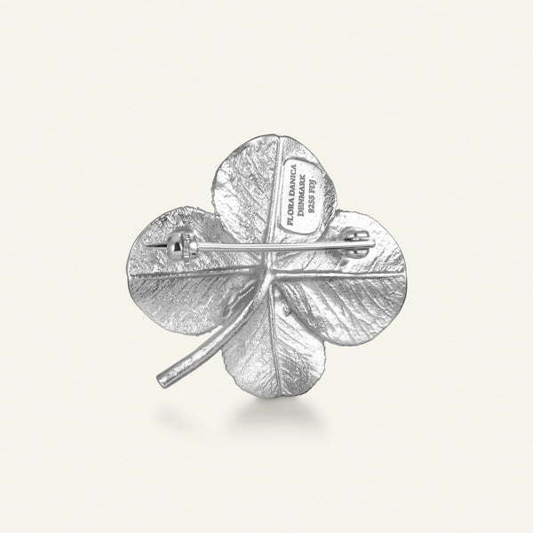 Firkløver brosje sølv