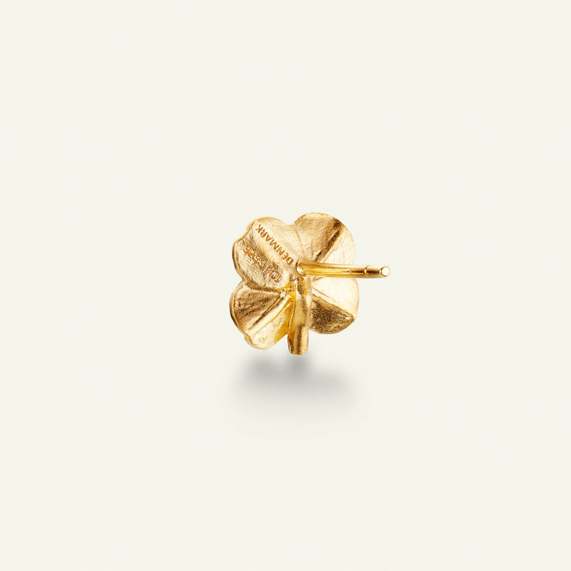 Firkløver medium øredobber forgylt
