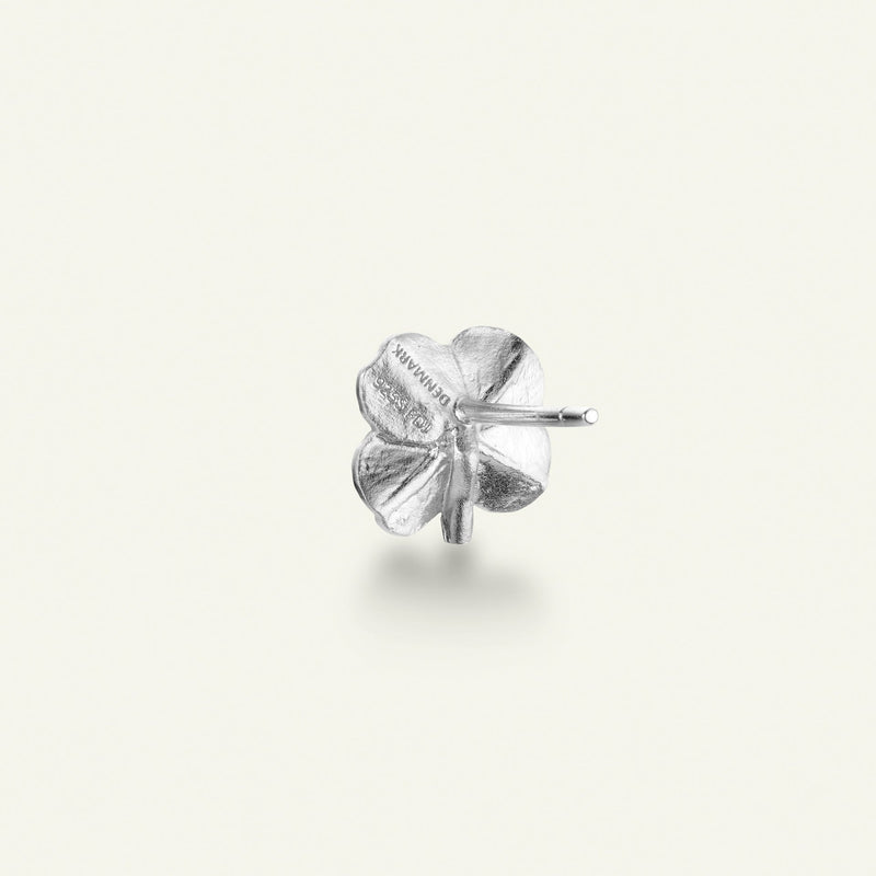 Firkløver medium øredobber sølv