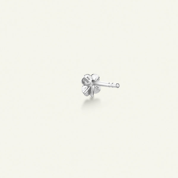 Firkløver små øredobber, sølv