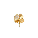 Firkløver ear cuff pavé forgyldt