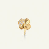 Firkløver ear cuff pavé forgylt