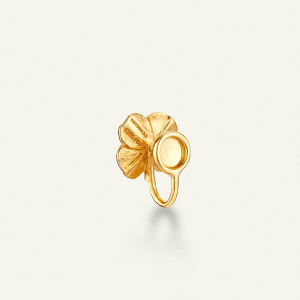 Firkløver ear cuff pavé forgylt