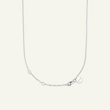 Firkløver halskjede med perleanheng, sølv