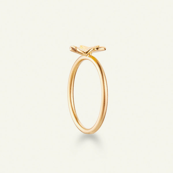 Firkløver ring, forgylt