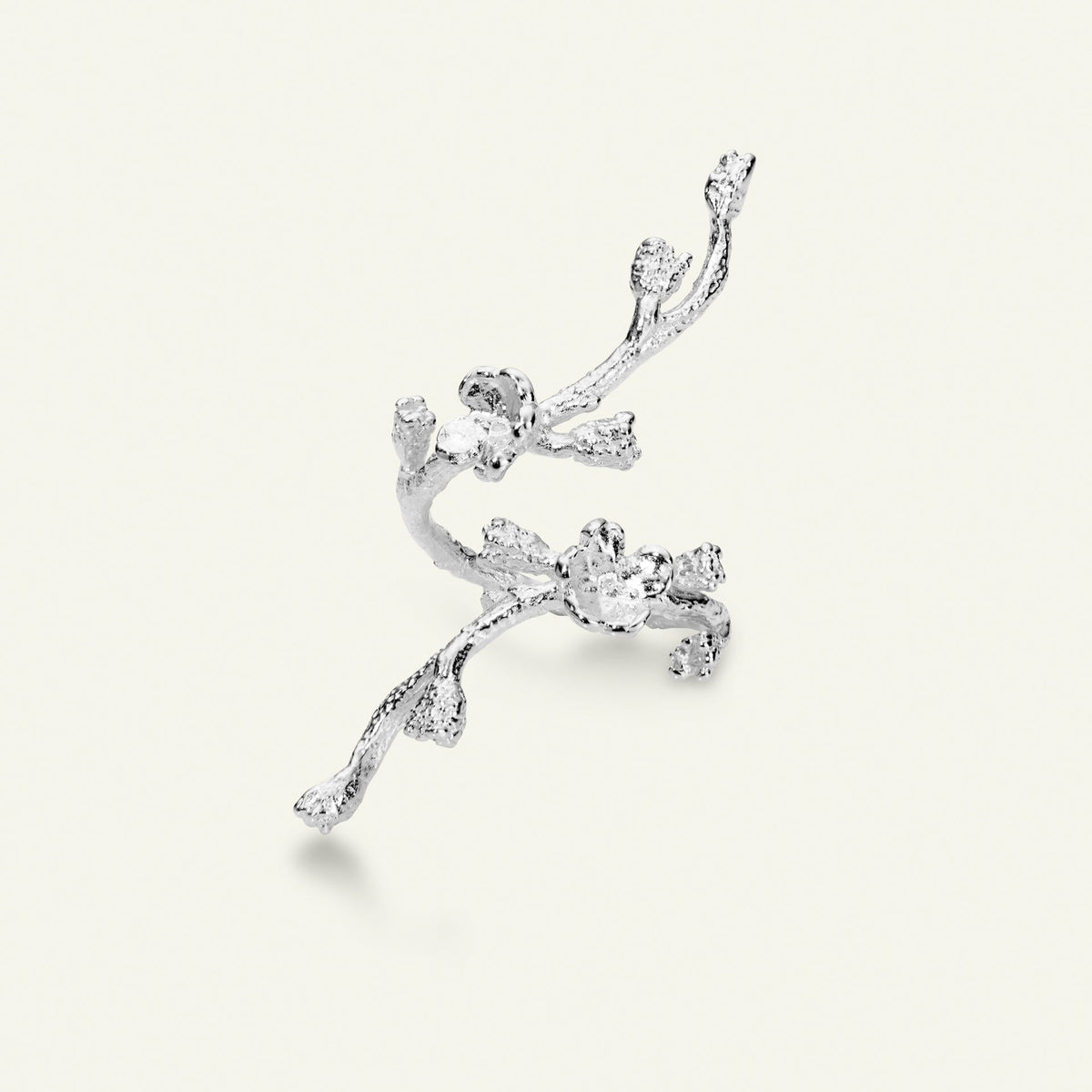 Forglemmigej statement ring, sølv