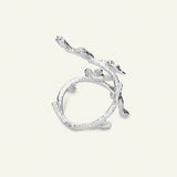Forglemmigej statement ring, sølv