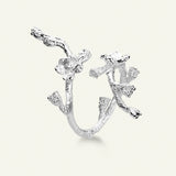 Forglemmigej statement ring, sølv