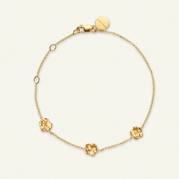 Forglemmigei Armbånd Forgylt, justerbar lengde