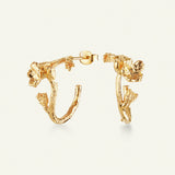 Forglemmigei Hoop øreringer forgylt