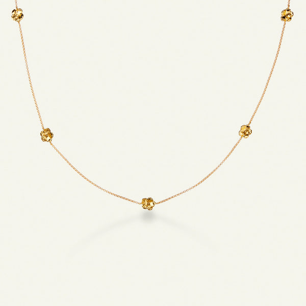 Forglemmigei halskjede forgylt med justerbar kjede