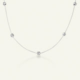 Forglemmigei halskjede sølv med justerbar kjede