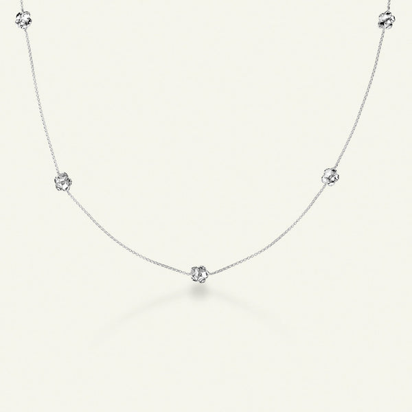 Forglemmigei halskjede sølv med justerbar kjede