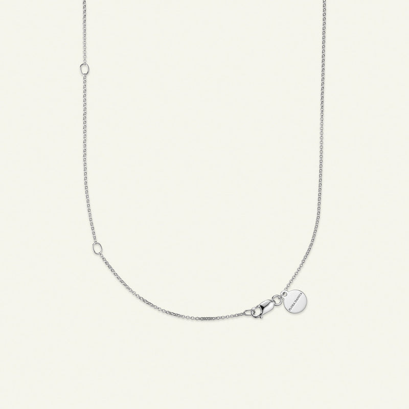 Forglemmigei halskjede sølv med justerbar kjede