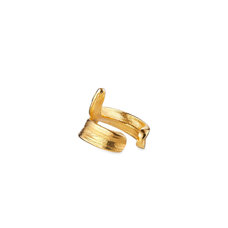 Græs ear cuff forgylt