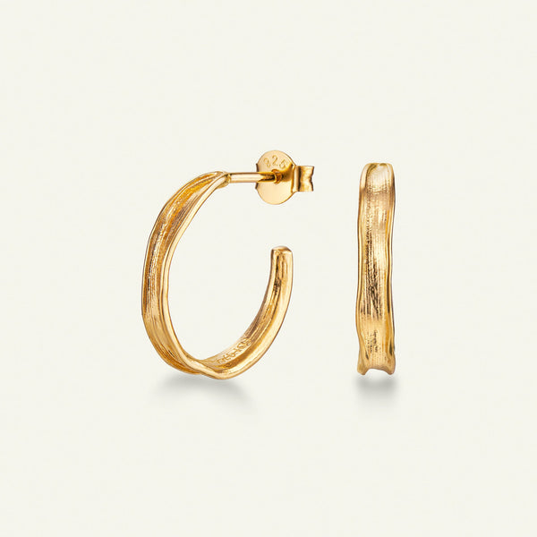 Gress Hoop Øreringer Forgylt