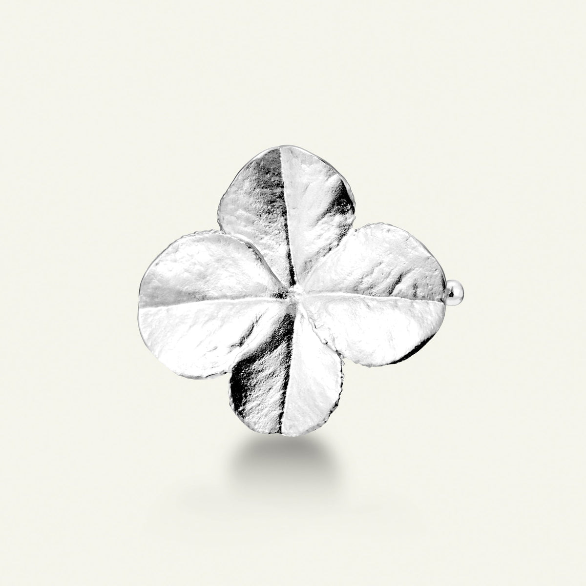 Firkløver hair clip, sølv