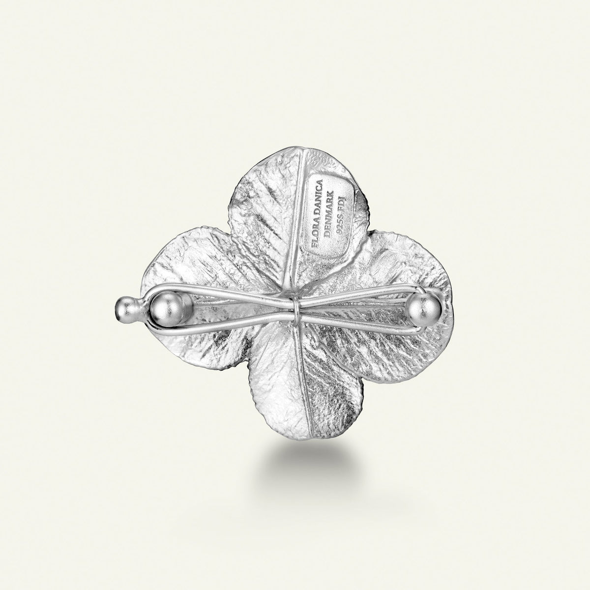 Firkløver hair clip, sølv