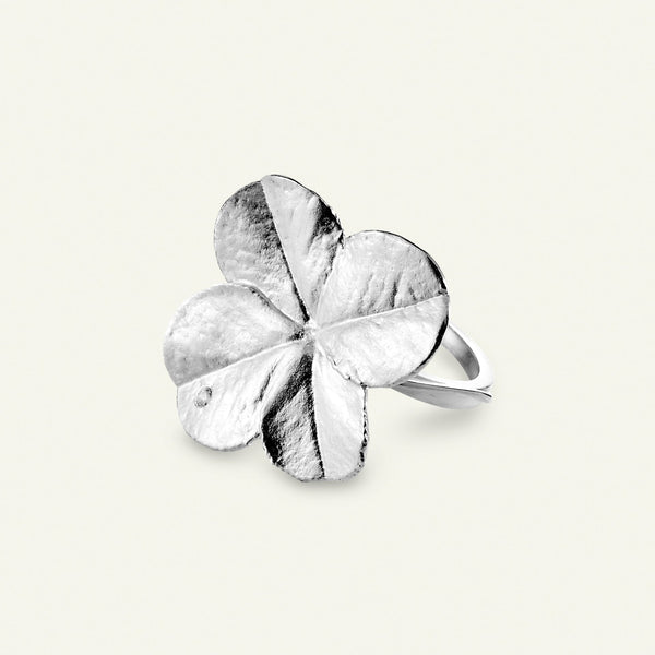 Firkløver Statement ring sølv