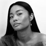 Rose øreheng med kjede, sølv