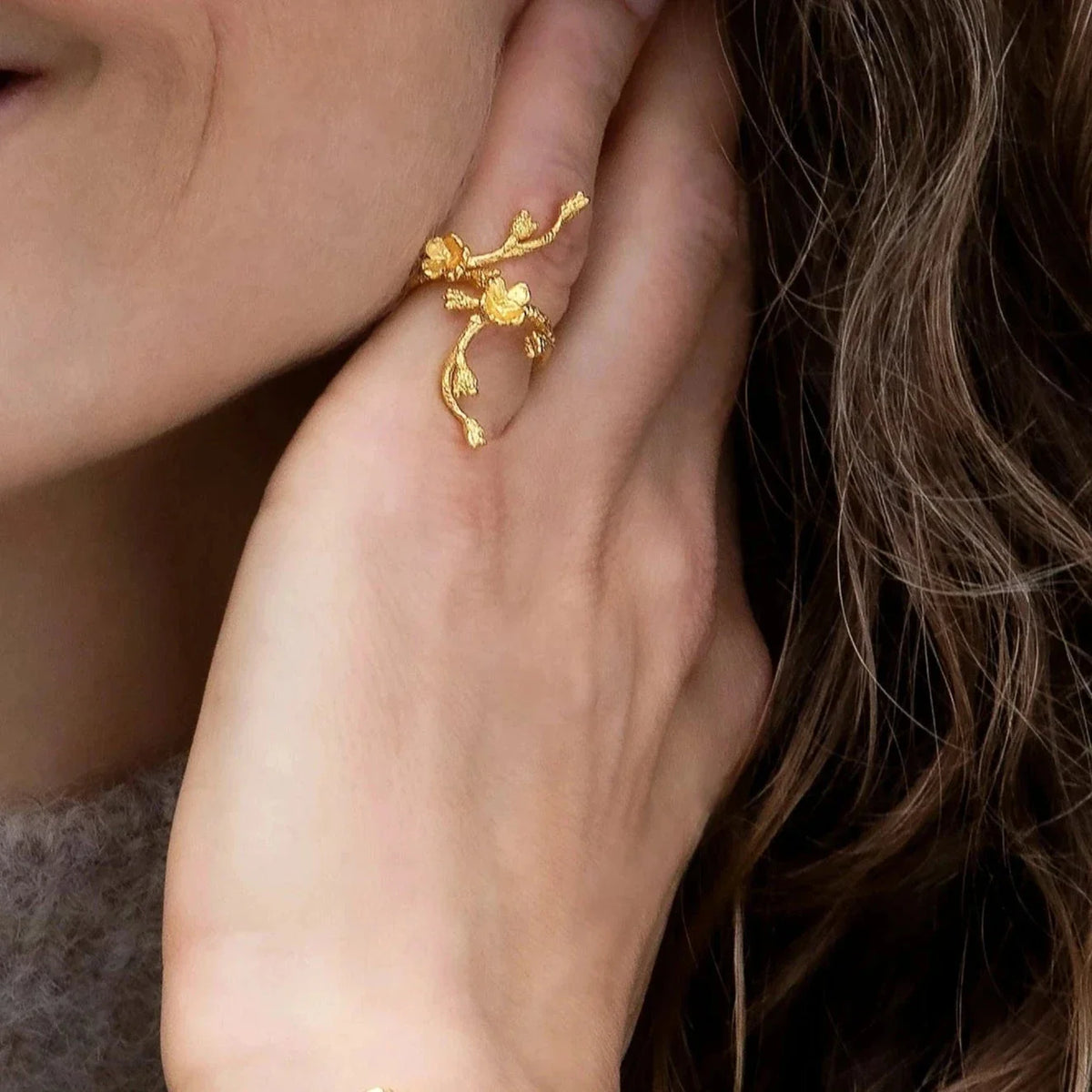 Forglemmigei blomst, Statement ring forgylt