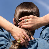 Firkløver Statement ring forgylt