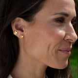 Firkløver Øredobber, Pavé, 18 karat guld